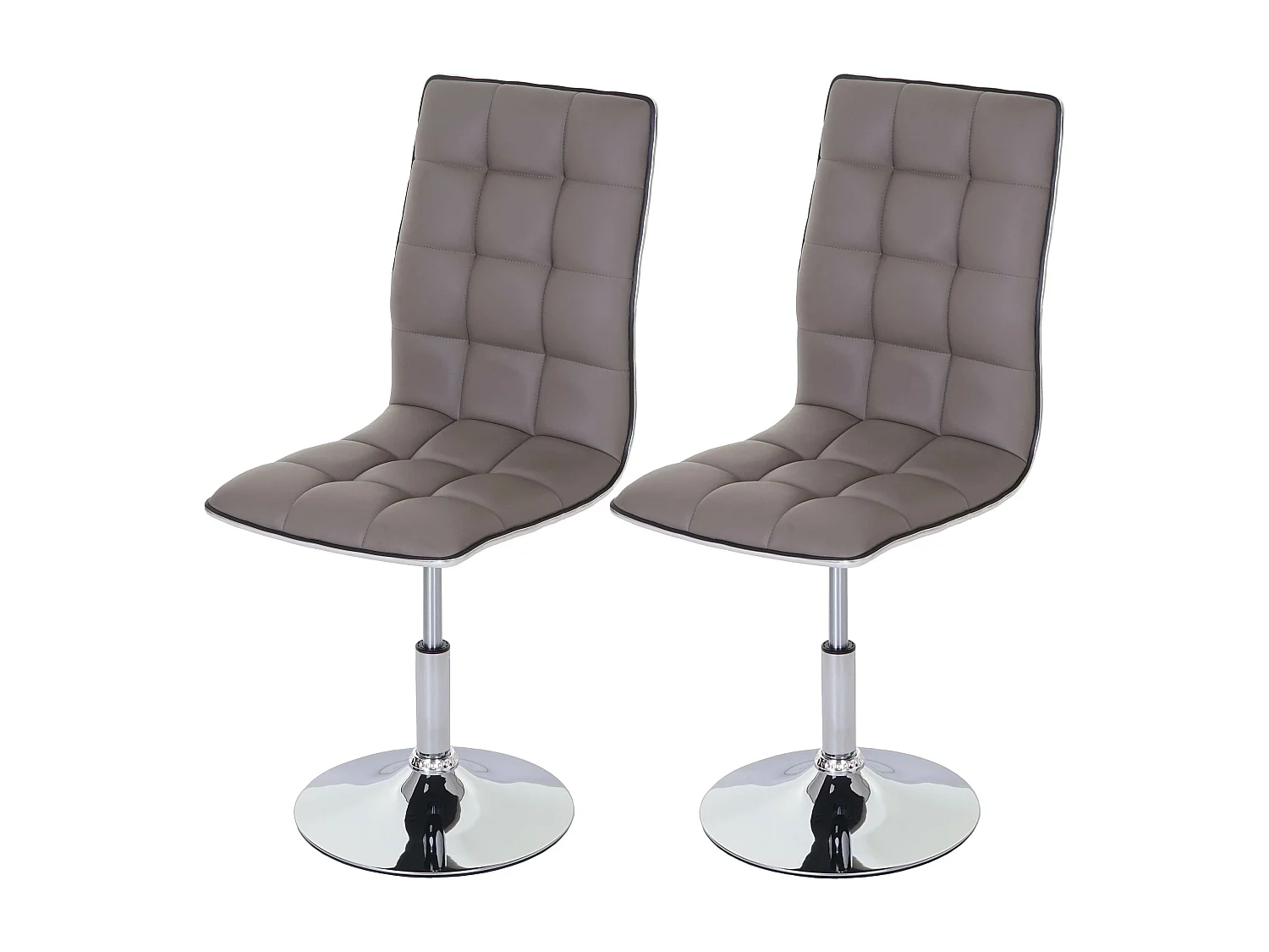 2x chaise de salle à manger HWC-C41, fauteuil, similicuir - taupe