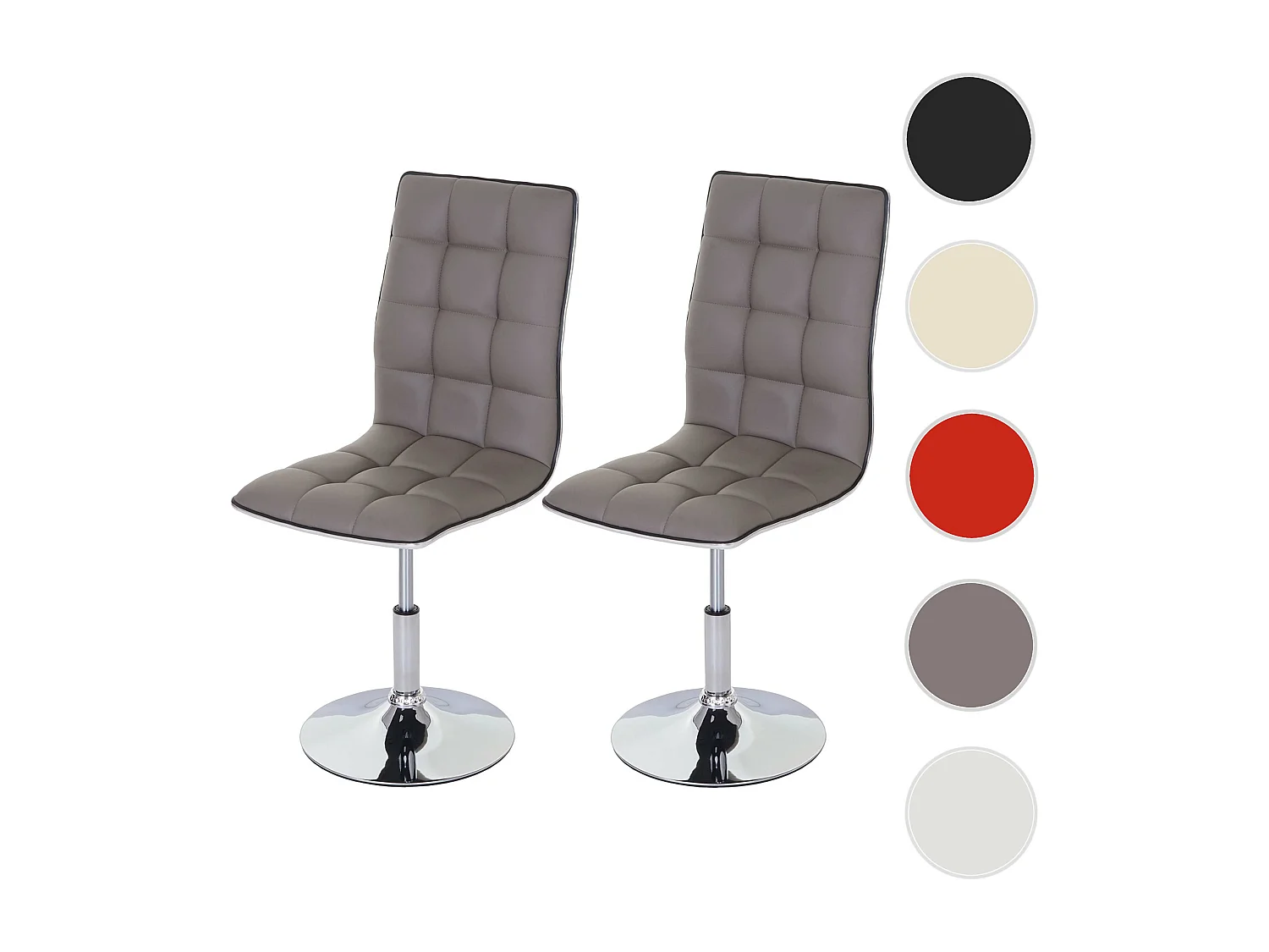 2x chaise de salle à manger HWC-C41, fauteuil, similicuir - taupe