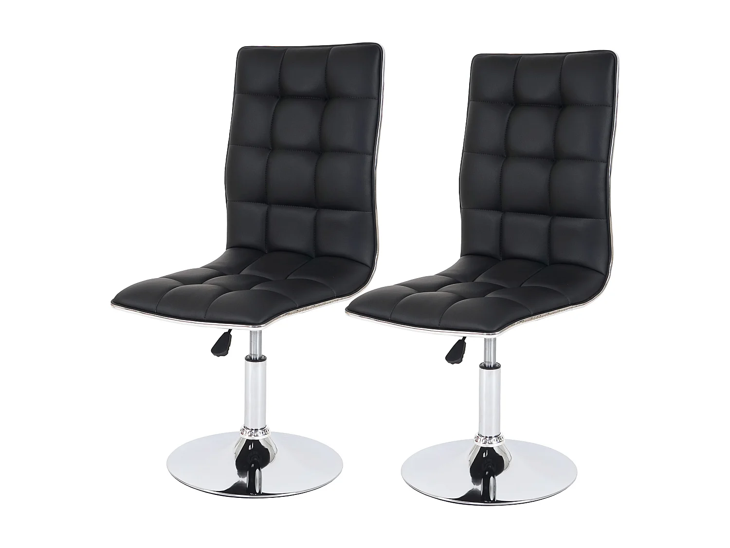 Lot de 2 chaises de séjour ou de salle à manger HWC-C41, style rétro, similicuir ~ noir