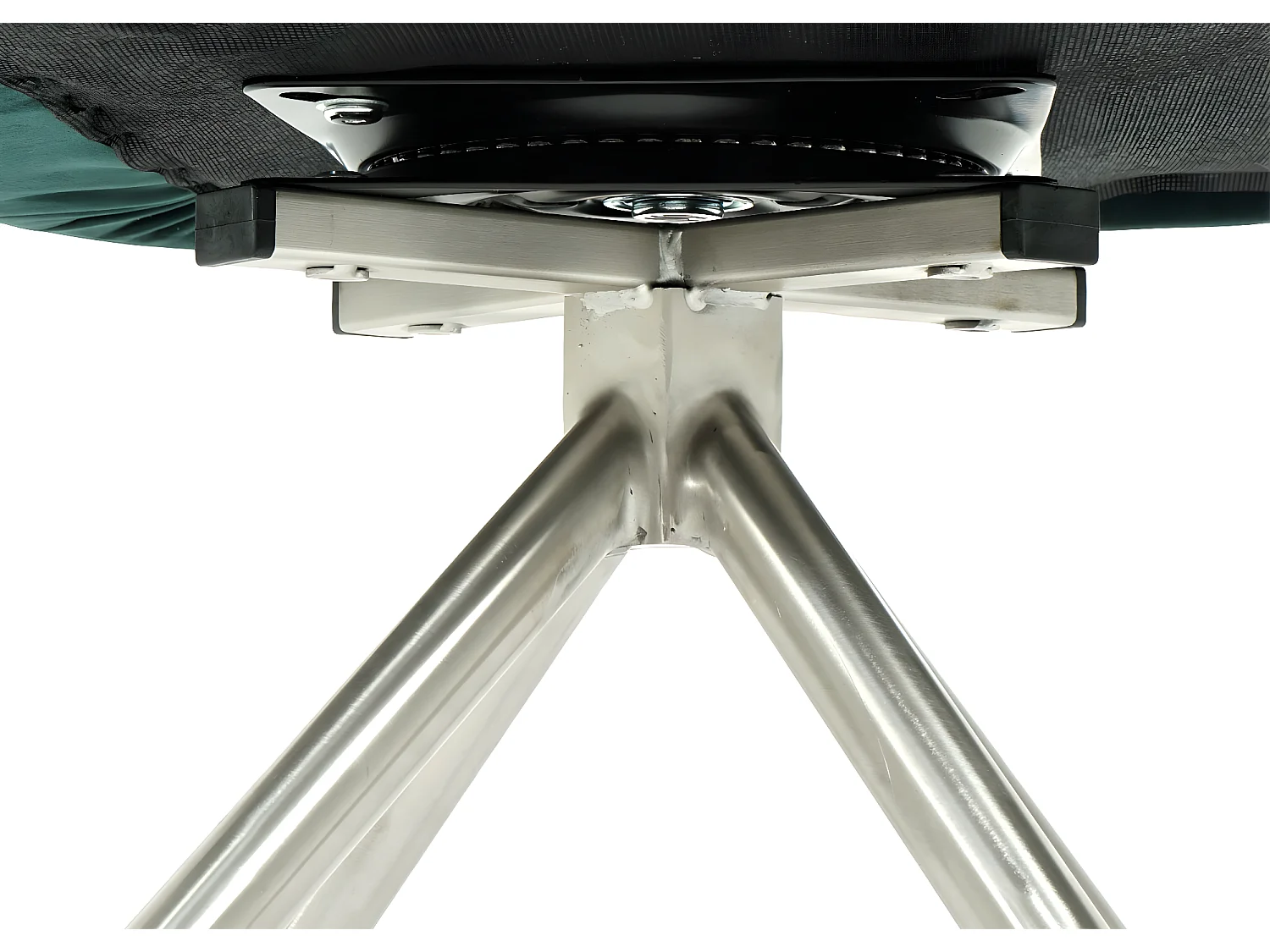 Chaise de salle à manger HWC-G67, chaise de cuisine avec accoudoirs, pivotante velours ~ vert, inox