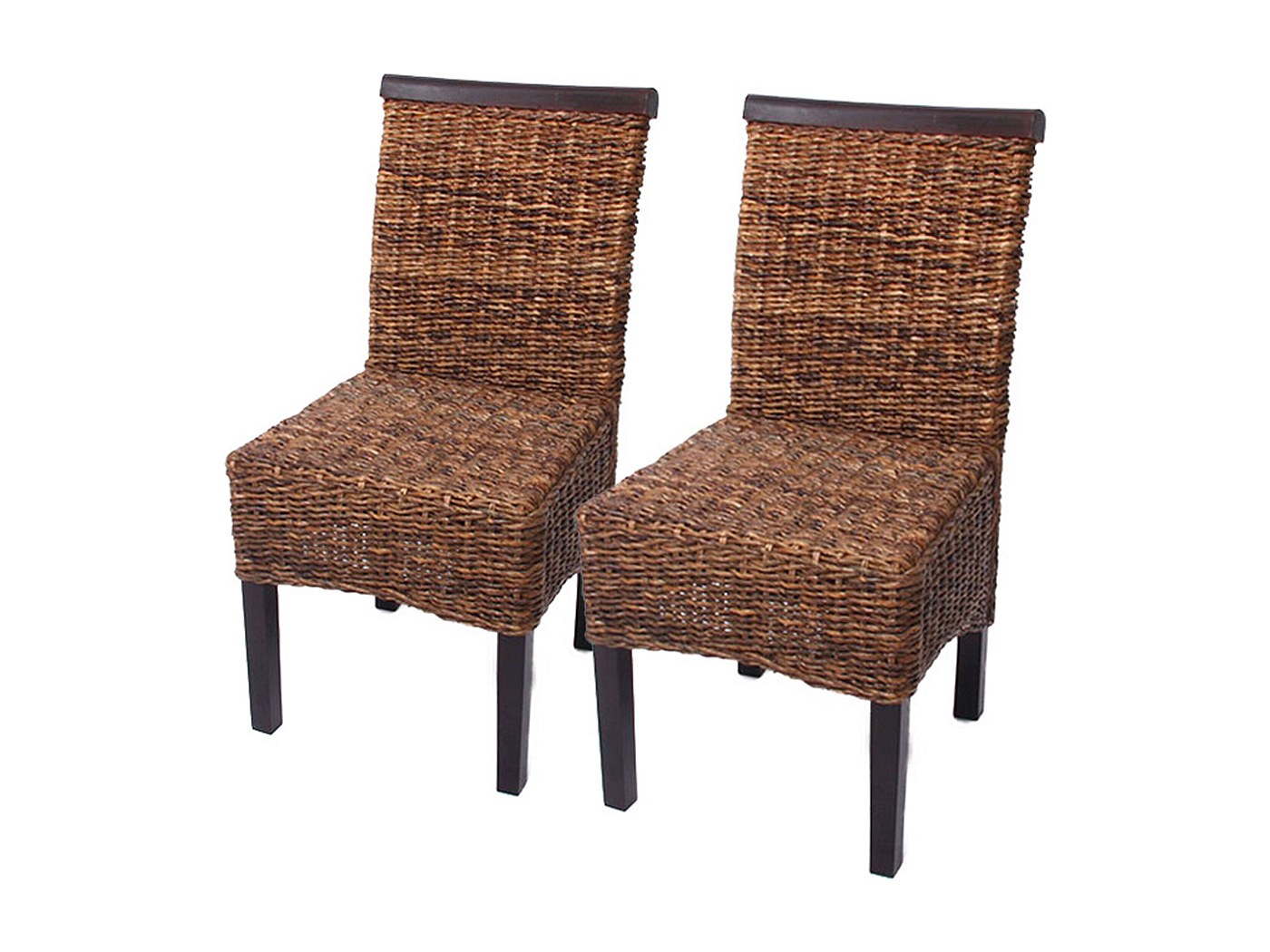 Set 2 Sedie In Intreccio Di Banano Mendler M69 Bali – Gambe Chiare Con Cuscini, Per Sala Da Pranzo E Soggiorno