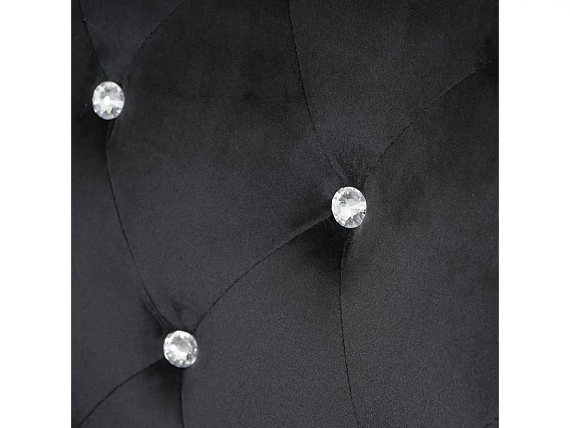 Lot de 6 chaises de salle à manger HWC-D22, chaise de cuisine, rivets velours ~ noir, pieds dorés