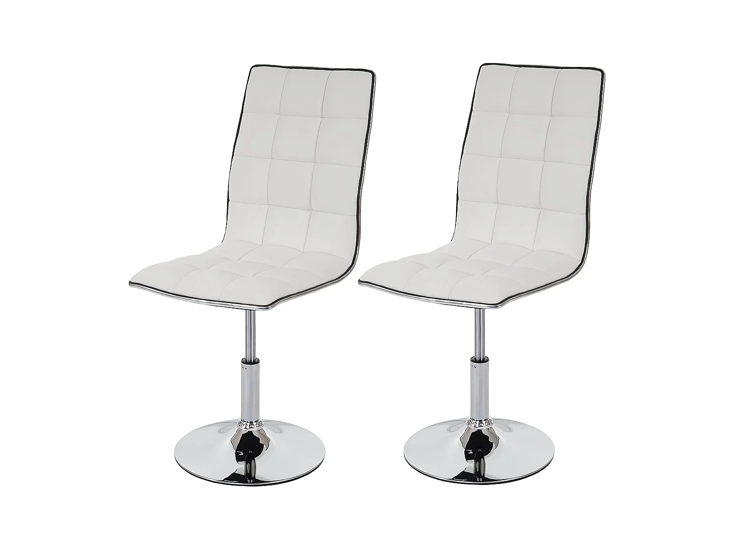 2x chaise de salle à manger HWC-C41, fauteuil, similicuir - blanc