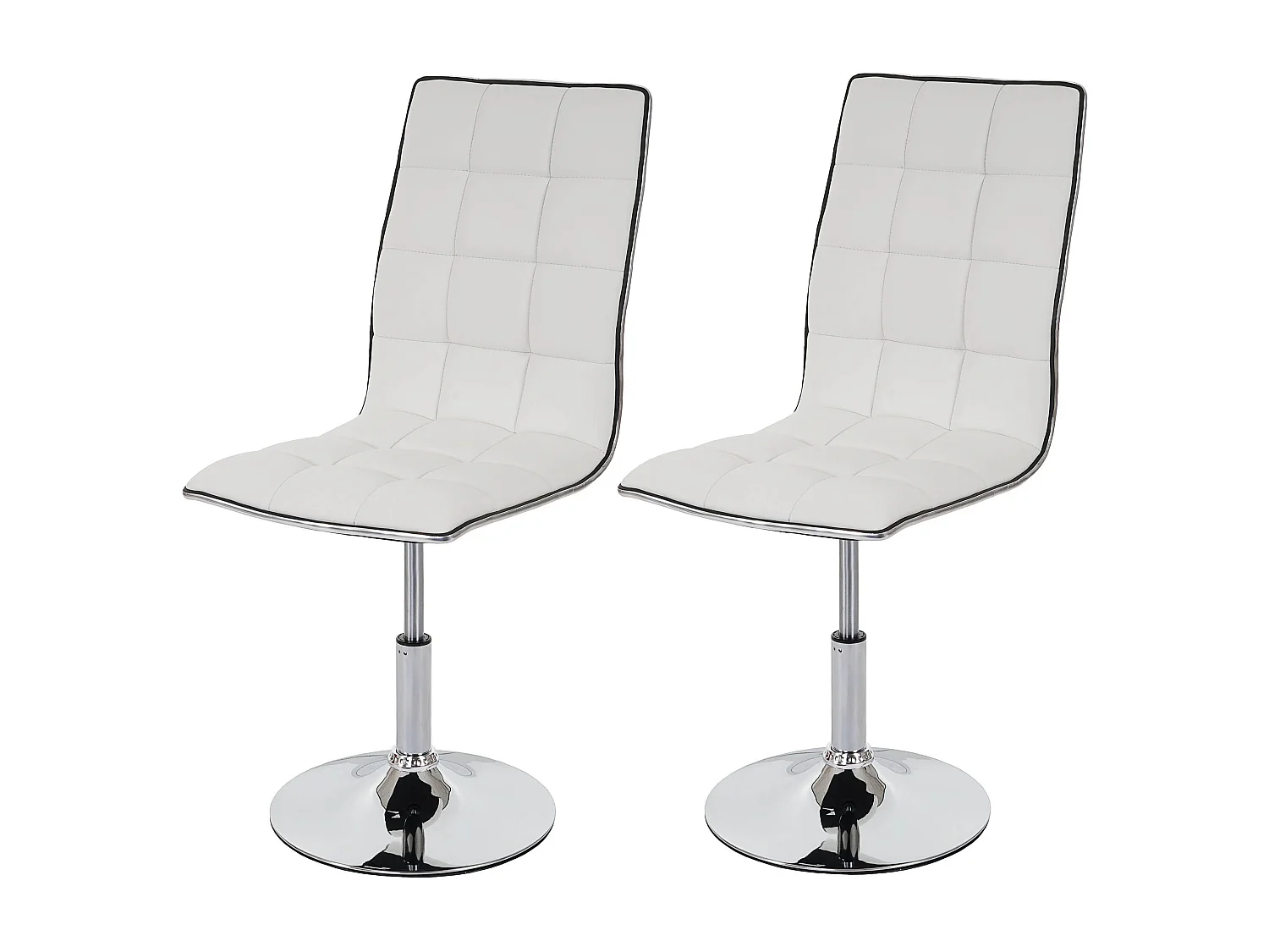 2x chaise de salle à manger HWC-C41, fauteuil, similicuir - blanc
