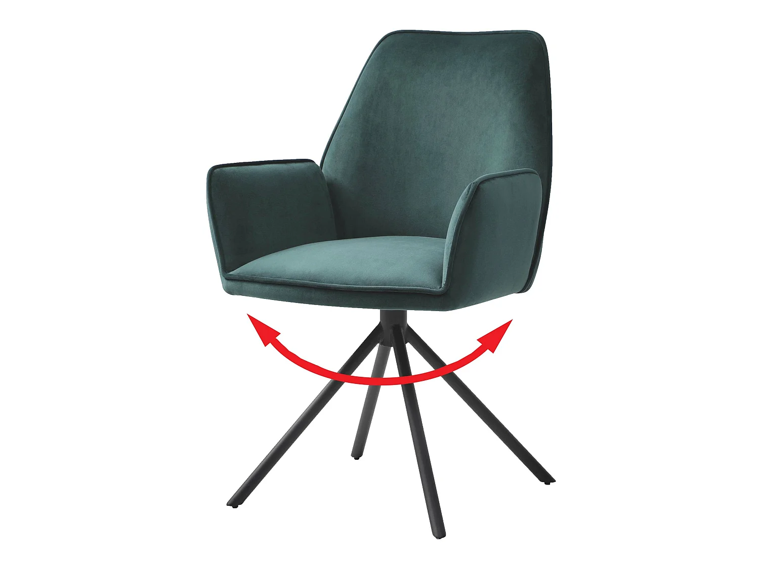 Chaise de salle à manger HWC-G67, chaise de cuisine, pivotante, auto-position - velours, vert