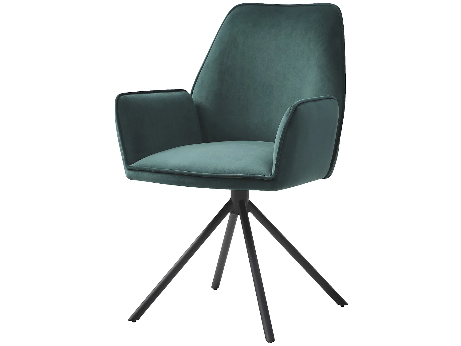 Chaise de salle à manger HWC-G67, chaise de cuisine, pivotante, auto-position - velours, vert