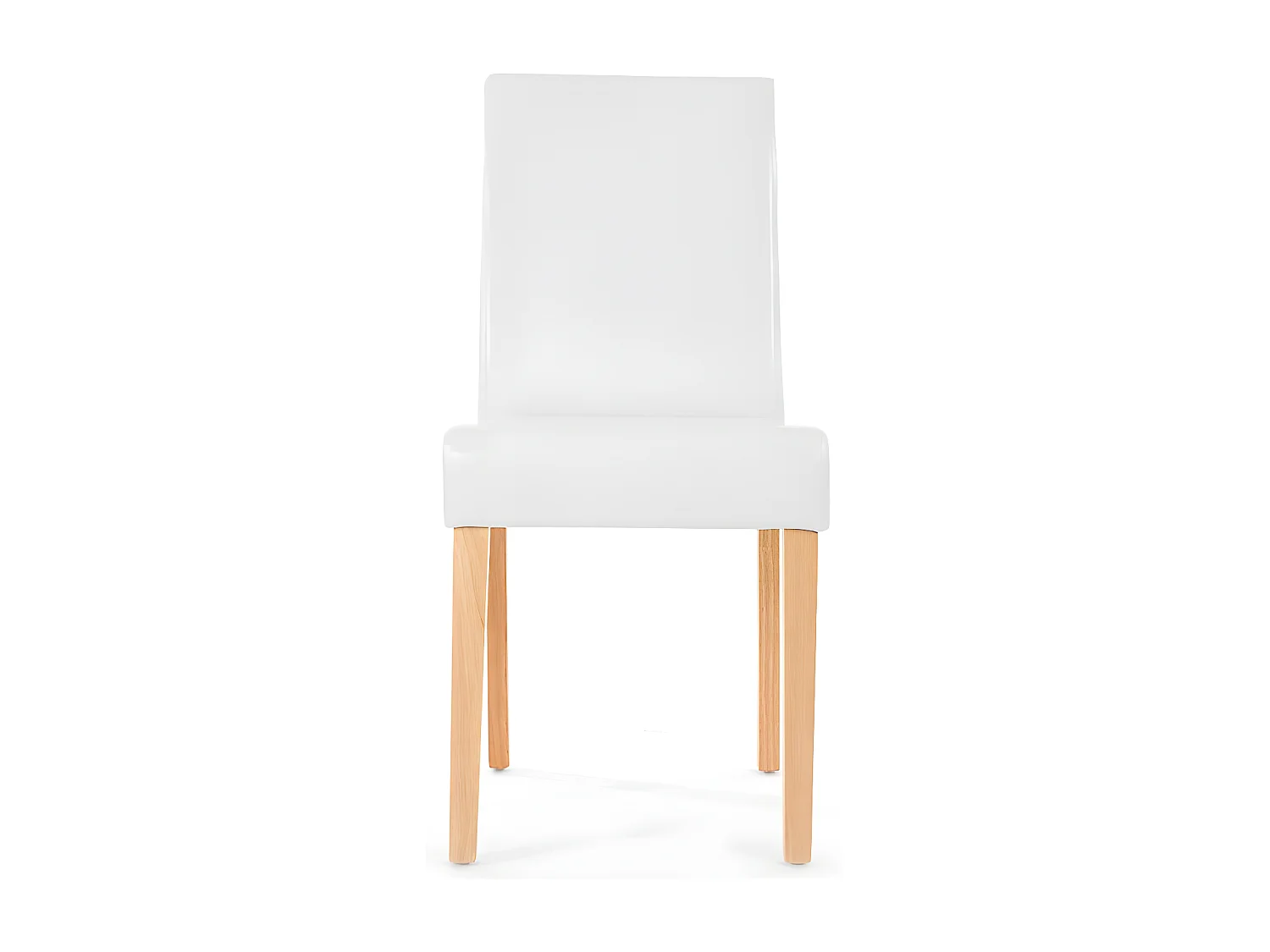 Lot de 6 chaises de séjour Littau, cuir  blanc, pieds clairs