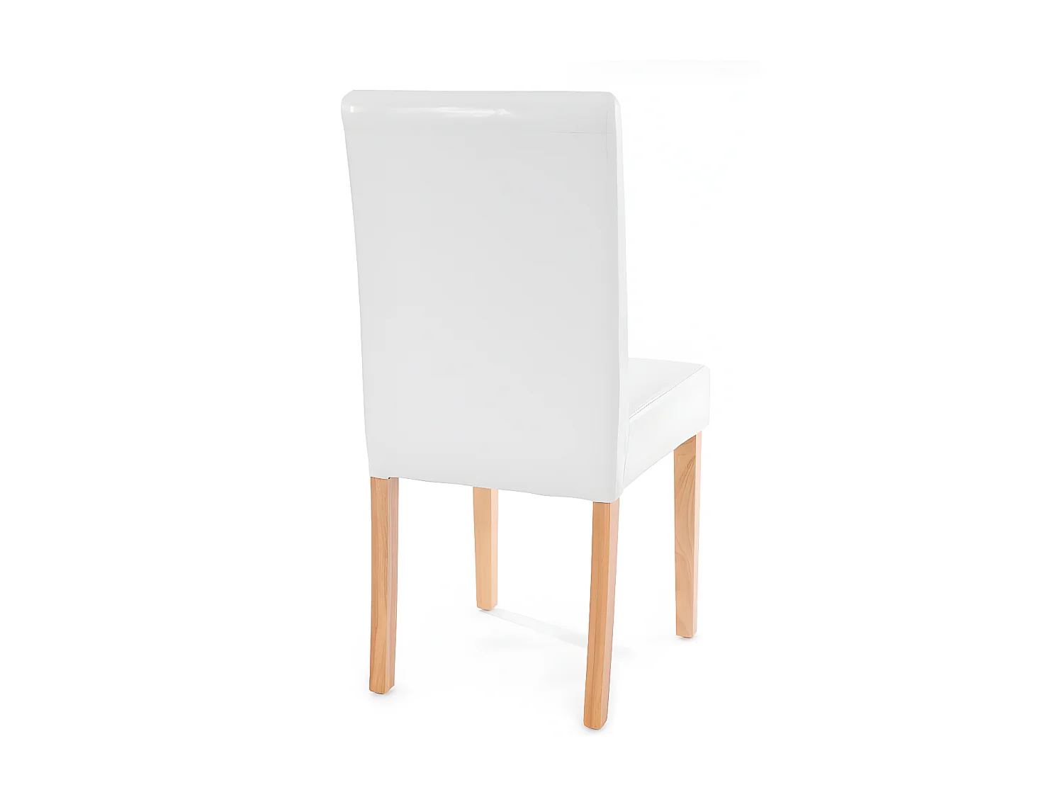 Lot de 6 chaises de séjour Littau, cuir  blanc, pieds clairs