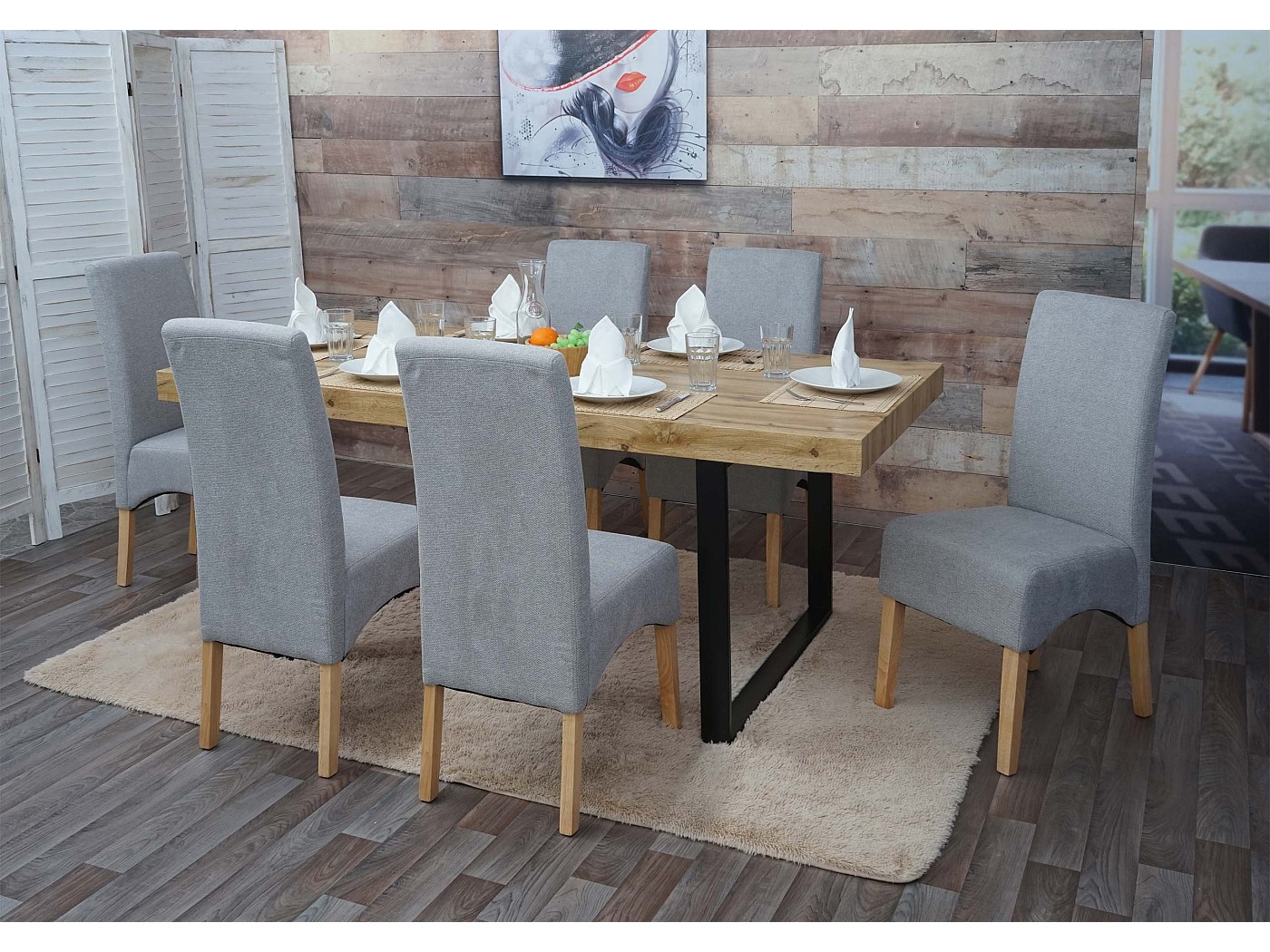 Set 2 Sedie In Intreccio Di Banano Mendler M69 Bali – Gambe Chiare Con Cuscini, Per Sala Da Pranzo E Soggiorno