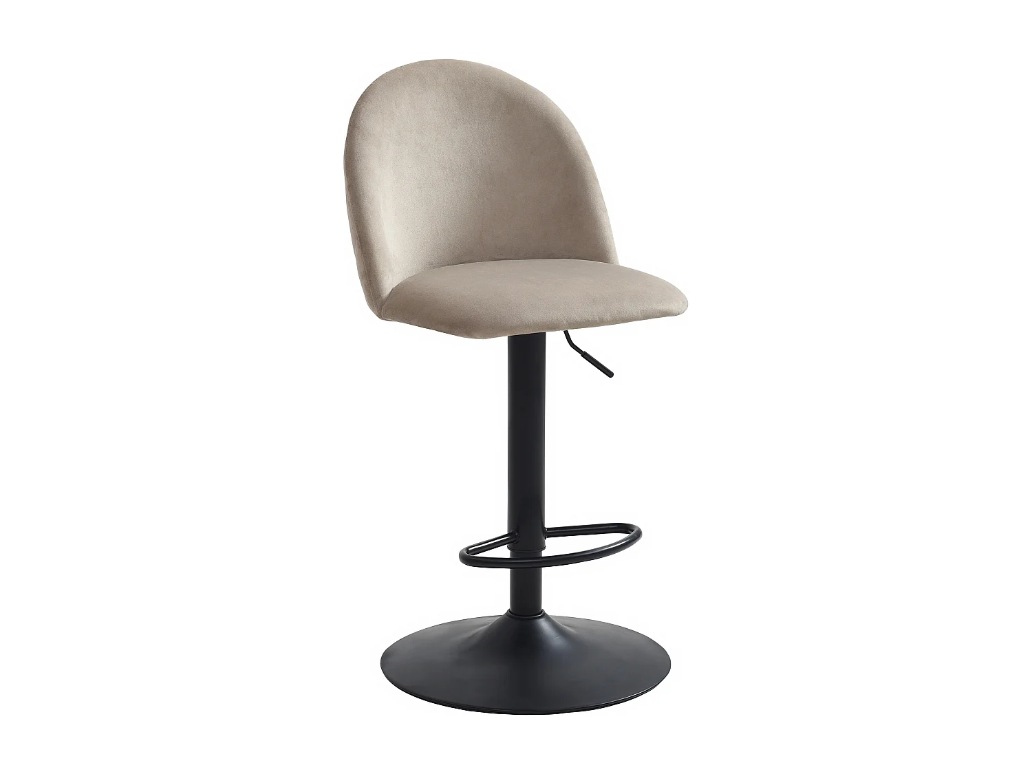 Sæt af 2 barstole i fløjl og sort metal - Højdejusterbar - Beige - MELBOURNE