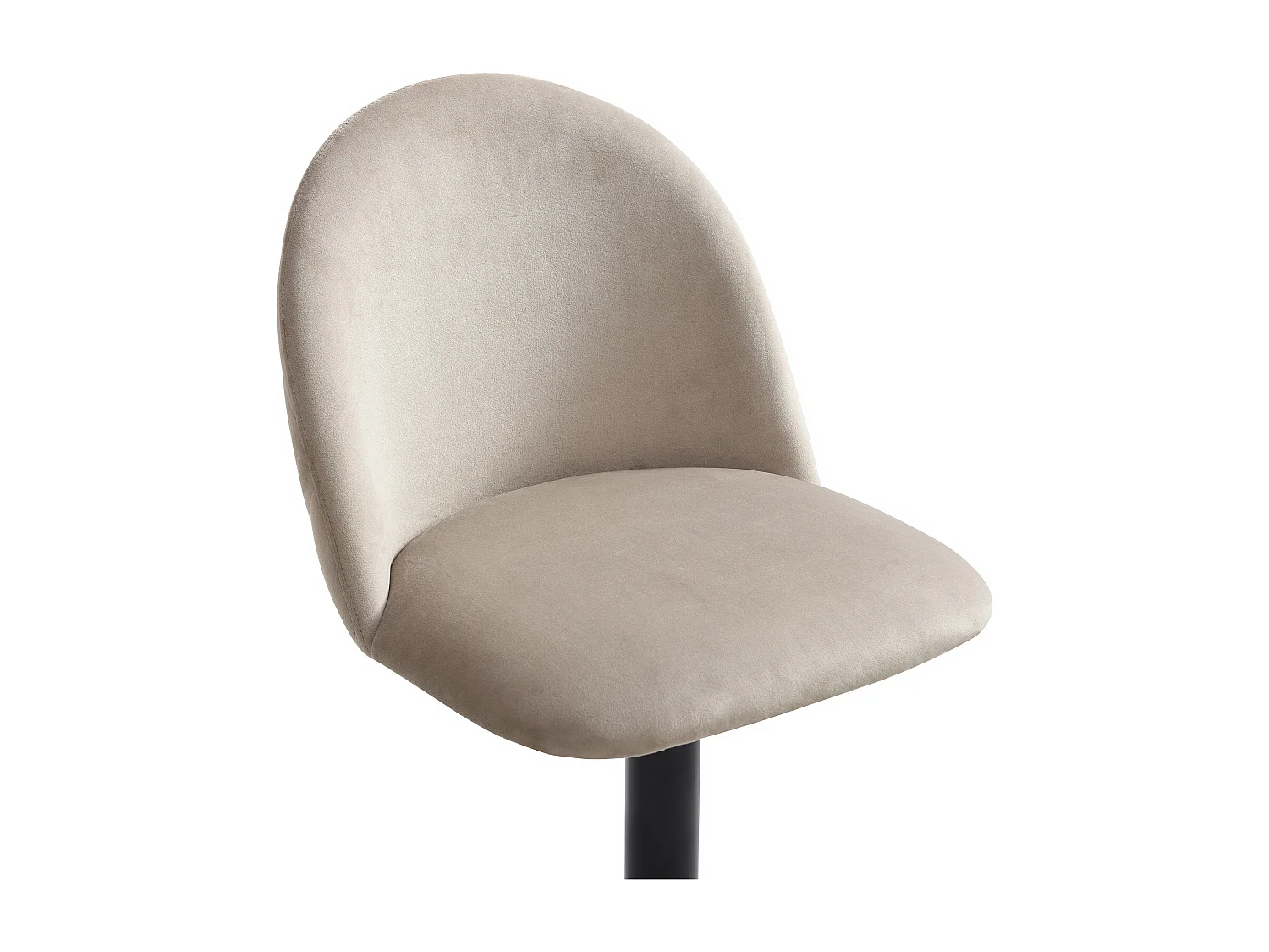 Sæt af 2 barstole i fløjl og sort metal - Højdejusterbar - Beige - MELBOURNE