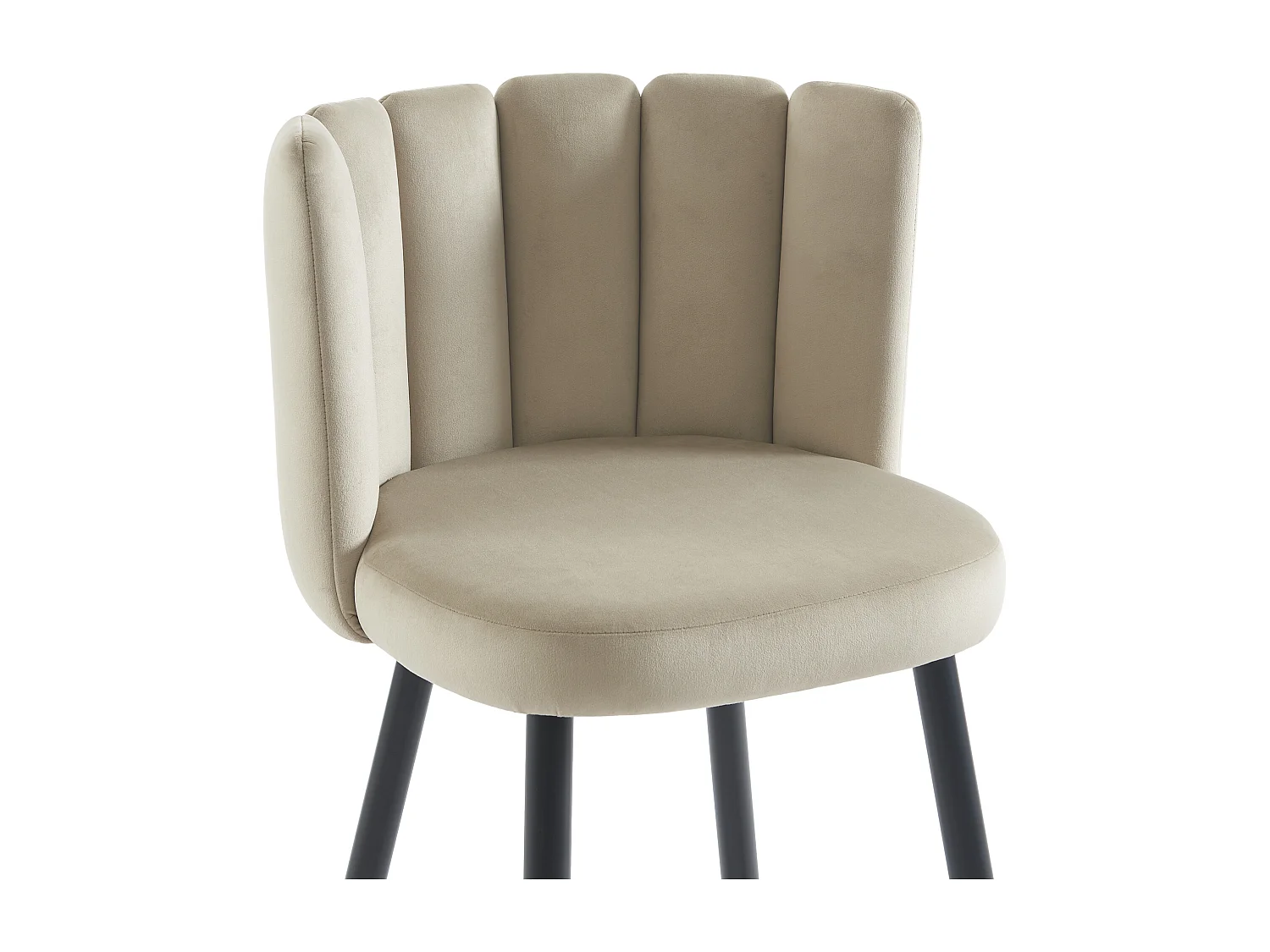 Lot de 2 tabourets de bar en velours et métal noir - Beige - PRANILA de Pascal MORABITO