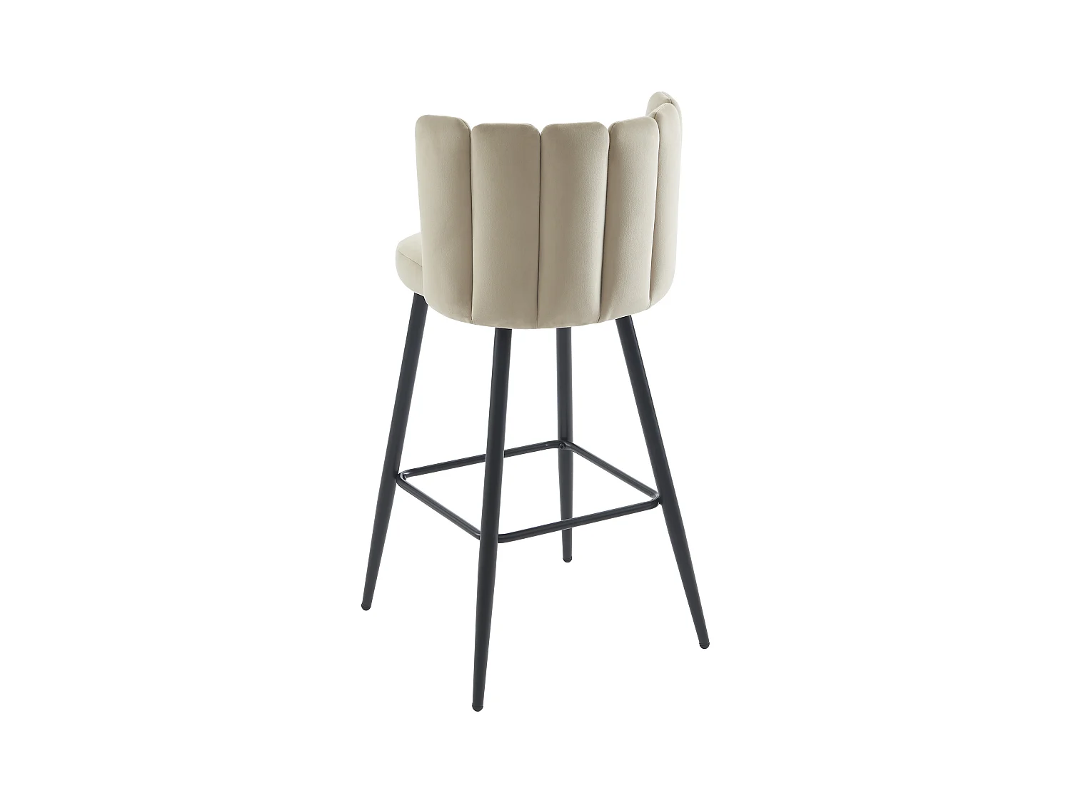 Lot de 2 tabourets de bar en velours et métal noir - Beige - PRANILA de Pascal MORABITO