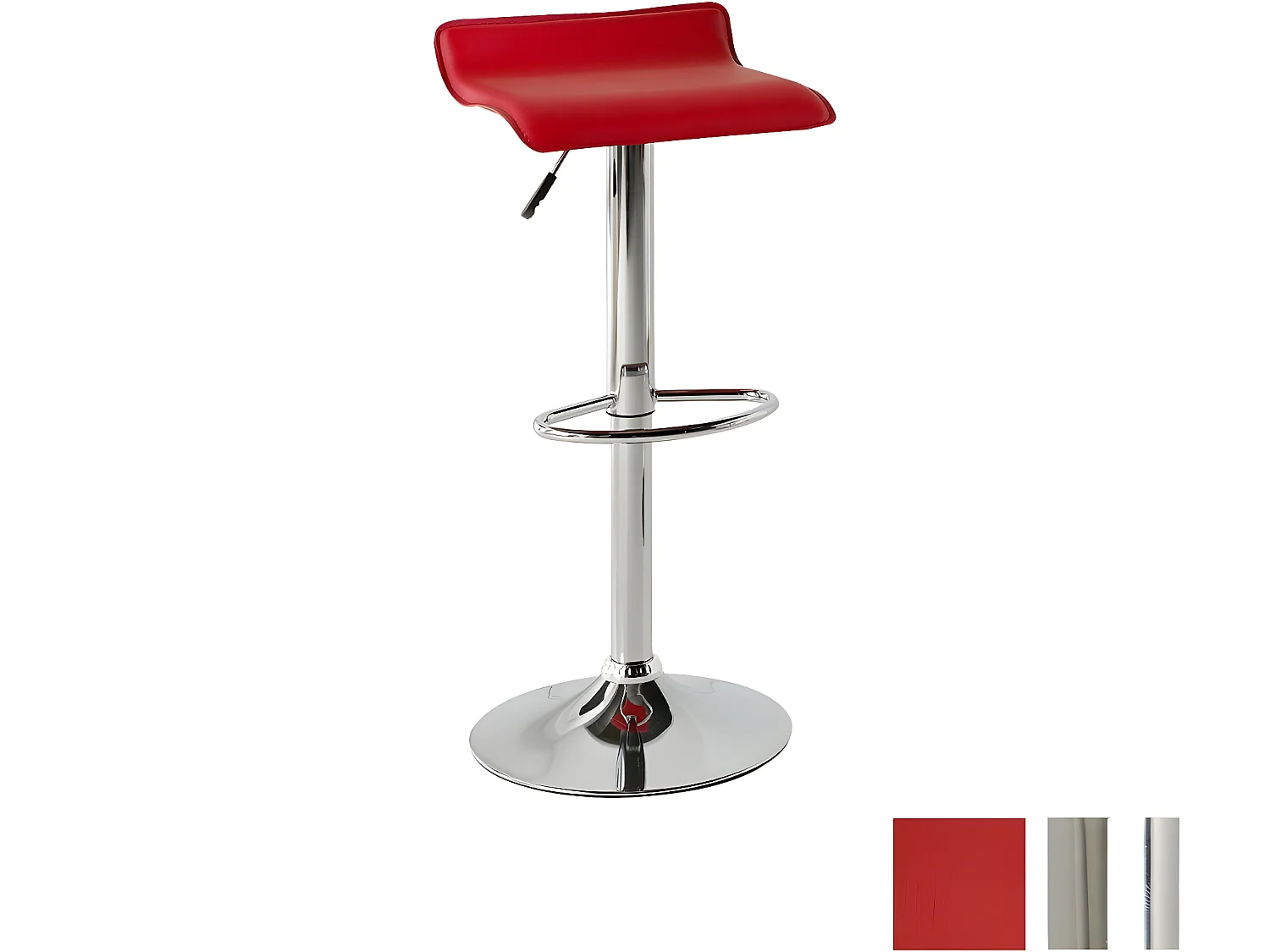 Set de de 2 Taburetes - Polipiel Rojo, 38x39,5x64/85 cm - NOA