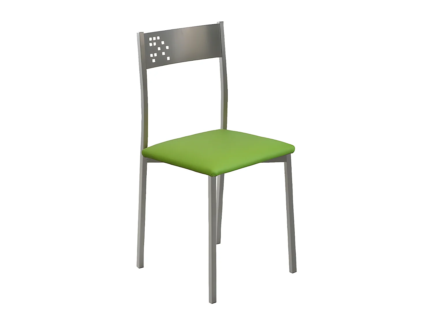 Set de 4 sillas de cocina -  Polipiel Verde, 41x47x86 cm - TABARCA