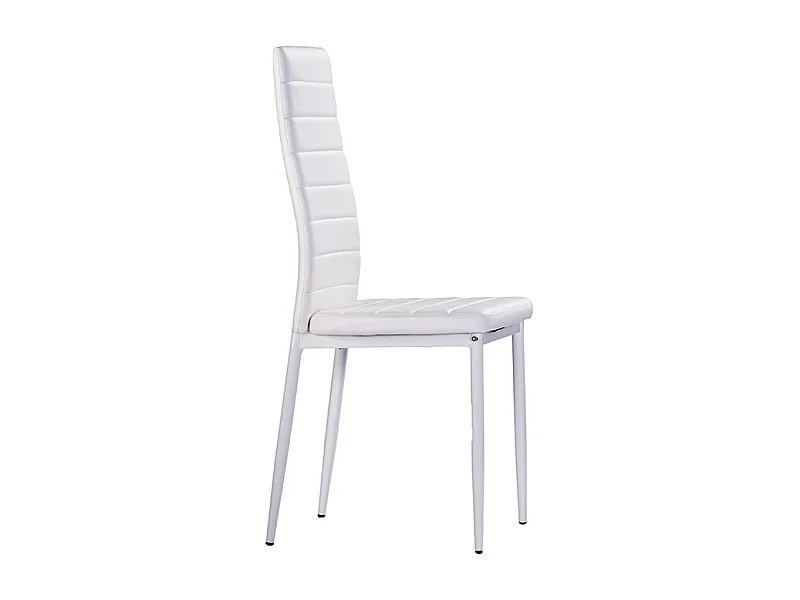 Set de 4 sillas de comedor - Polipiel Blanco, 41x47x98 cm - CLARA