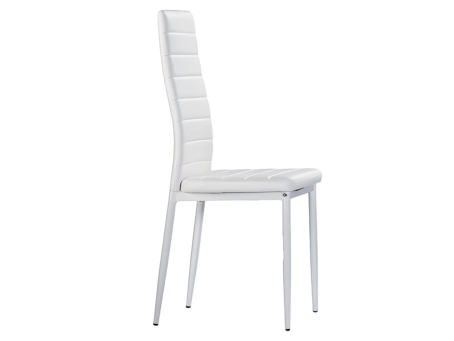 Set de 4 sillas de comedor - Polipiel Blanco, 41x47x98 cm - CLARA