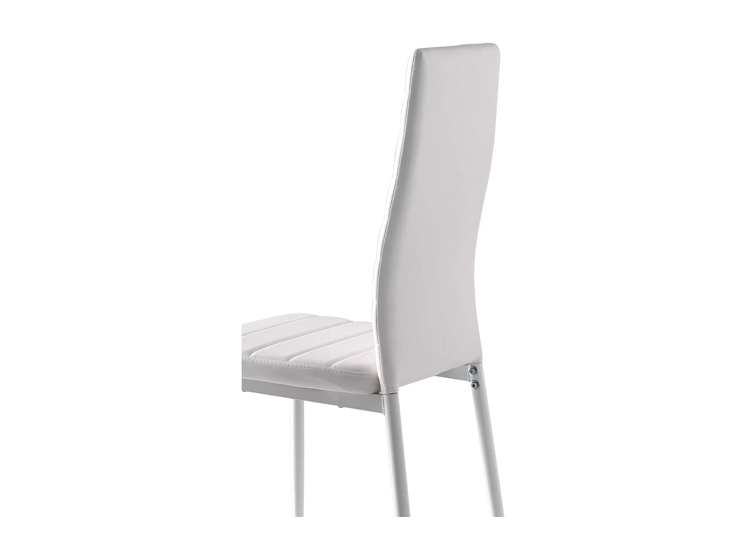 Set de 4 sillas de comedor - Polipiel Blanco, 41x47x98 cm - CLARA