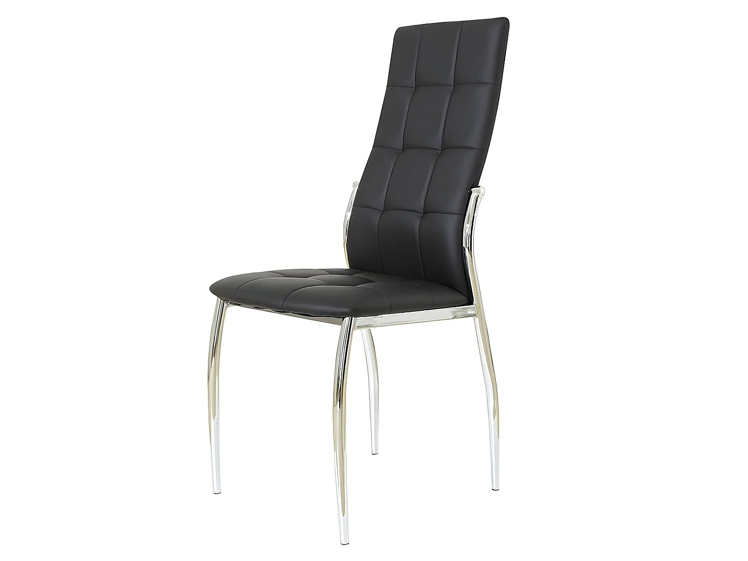 Set de 2 sillas de comedor - Polipiel Negro, 46x54x101 cm - CAMI