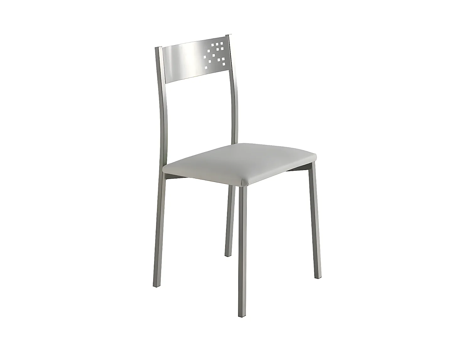 Set de 2 sillas de cocina -  Polipiel Blanca, 41x47x86 cm - TABARCA