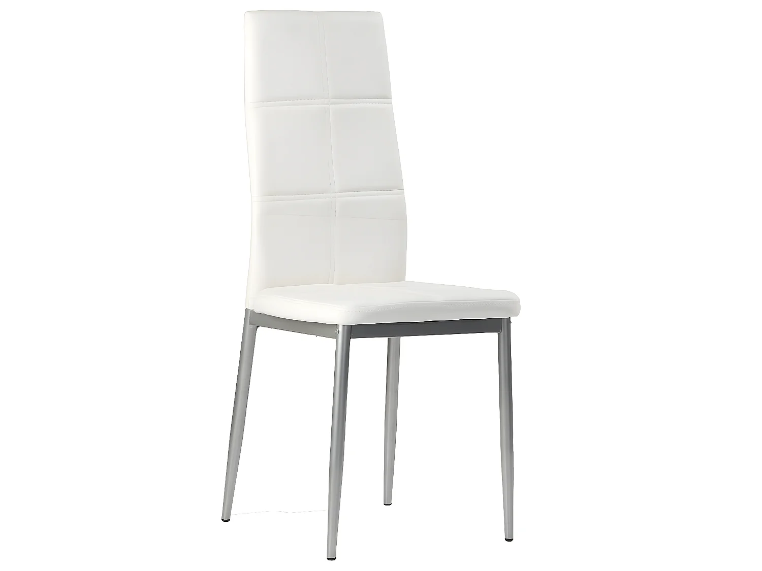 Set de 4 sillas de comedor - Polipiel Blanco, 42x47x97,5 cm - LARA