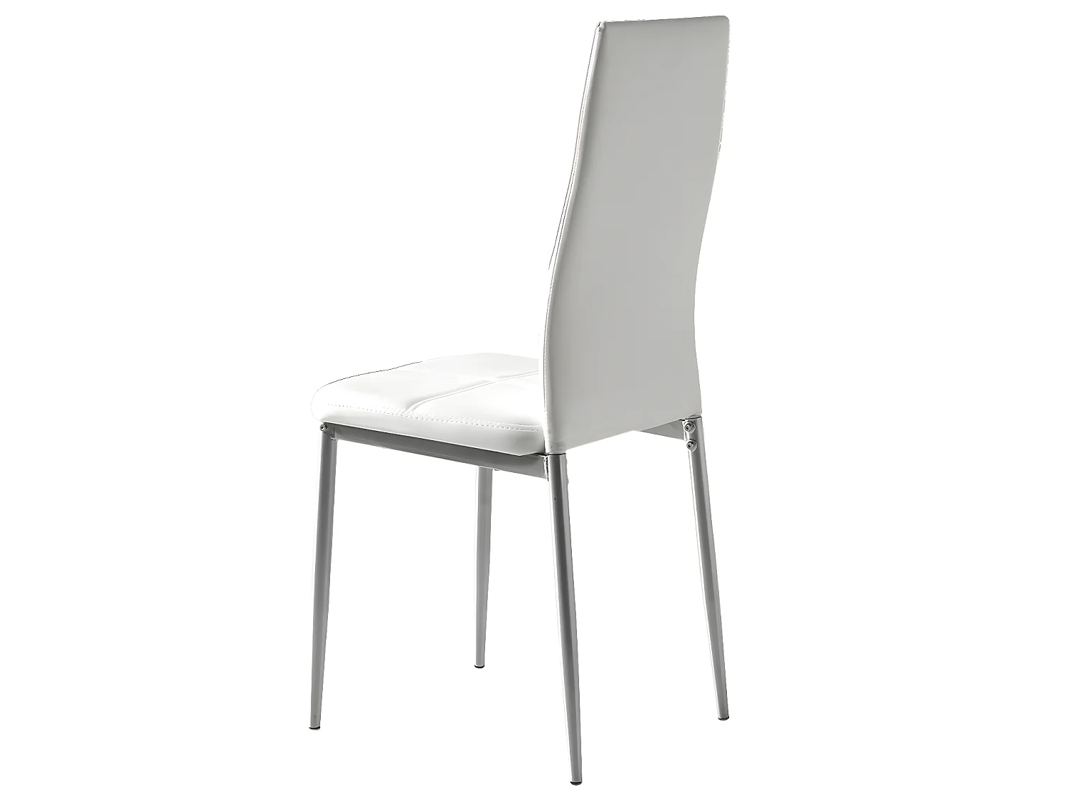 Set de 4 sillas de comedor - Polipiel Blanco, 42x47x97,5 cm - LARA