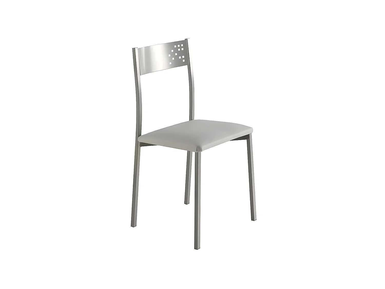 Set de 4 sillas de cocina -  Polipiel Blanca, 41x47x86 cm - TABARCA