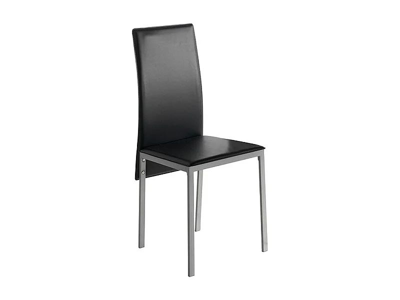 Set de 4 sillas de comedor - Polipiel Negro, 42x51x97 cm - MELBOURNE