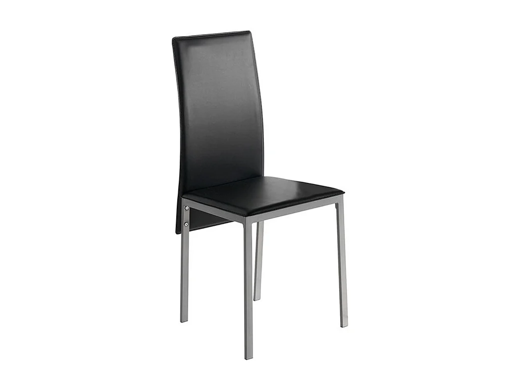 Set de 4 sillas de comedor - Polipiel Negro, 42x51x97 cm - MELBOURNE