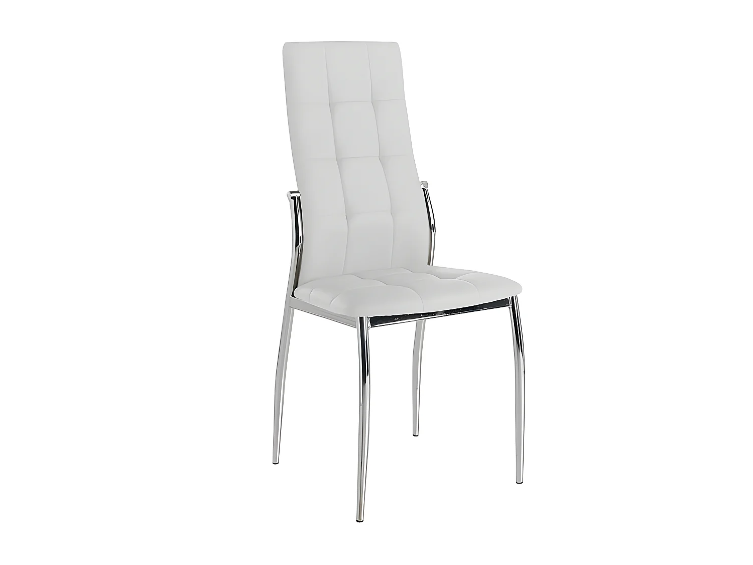 Set de 4 sillas de comedor - Polipiel Blanco, 46x54x101 cm - CAMI