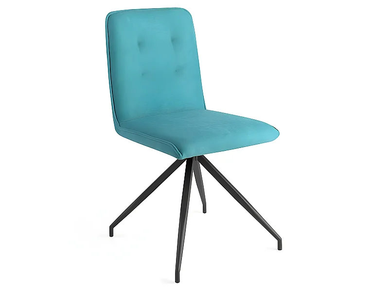 Set de 2 sillas de comedor - Tela Azul, 59,5x48x88 cm -  RALCO