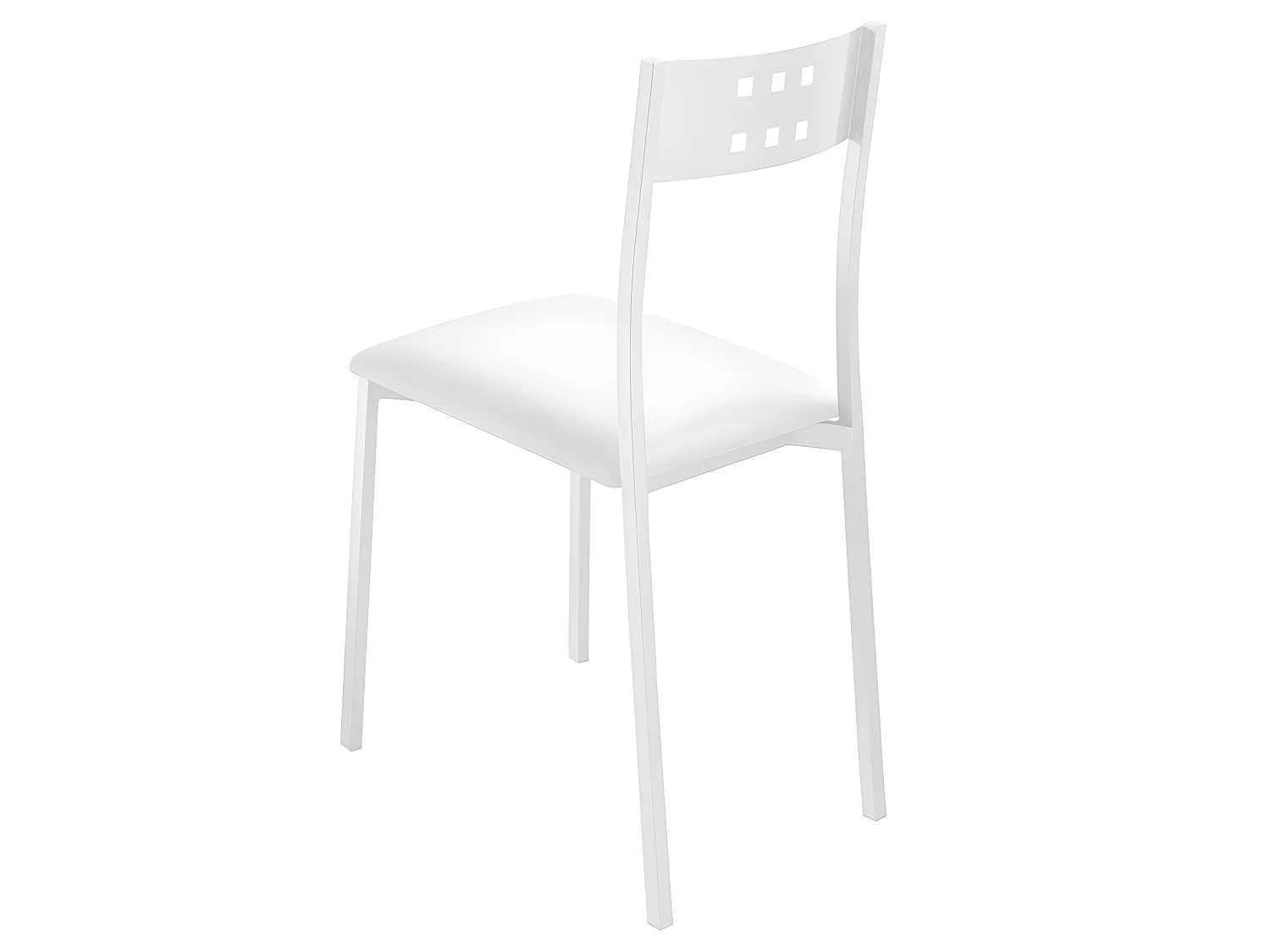 Set de 4 sillas de cocina -  Polipiel Blanca, 41x47x86 cm - XARA WHITE