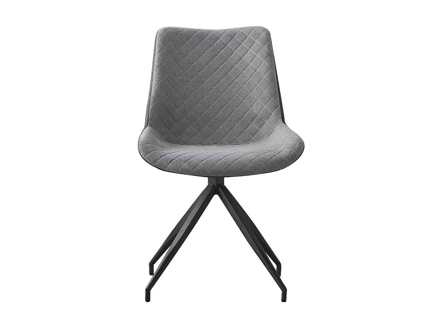 Set de 2 sillas de comedor - Polipiel y tela Gris, 48x62x87 cm - FLORI