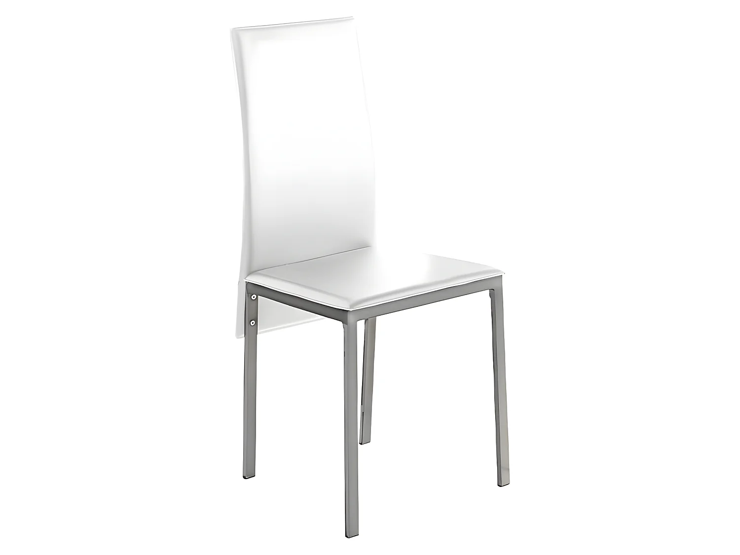 Set de 4 sillas de comedor - Polipiel Blanco, 42x51x97 cm - MELBOURNE