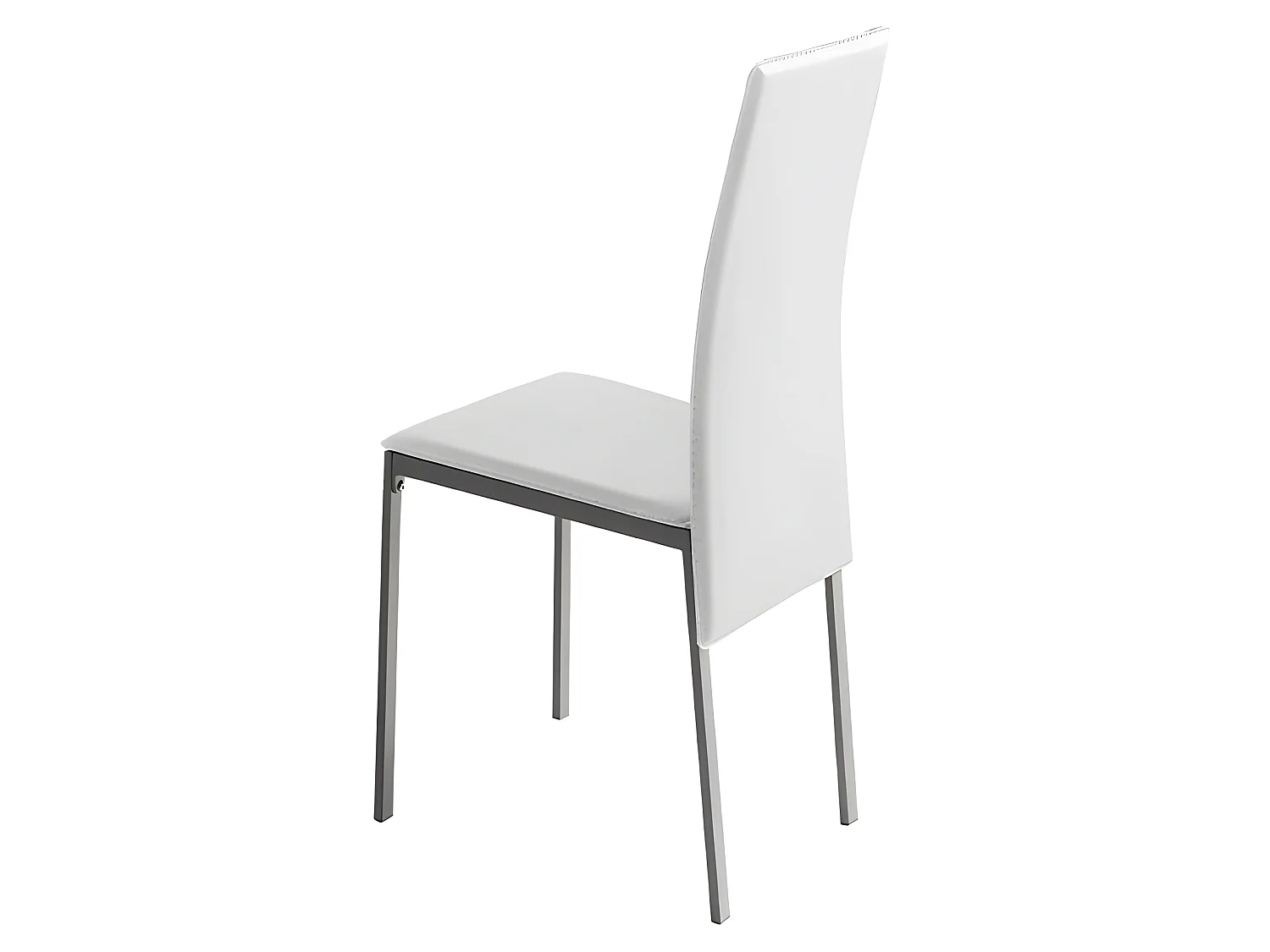 Set de 4 sillas de comedor - Polipiel Blanco, 42x51x97 cm - MELBOURNE
