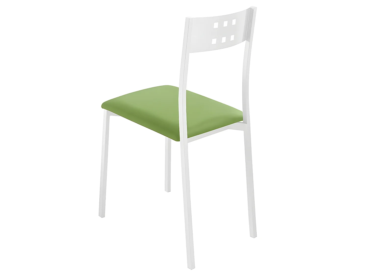 Set de 2 sillas de cocina -  Polipiel Verde, 41x47x86 cm - XARA WHITE