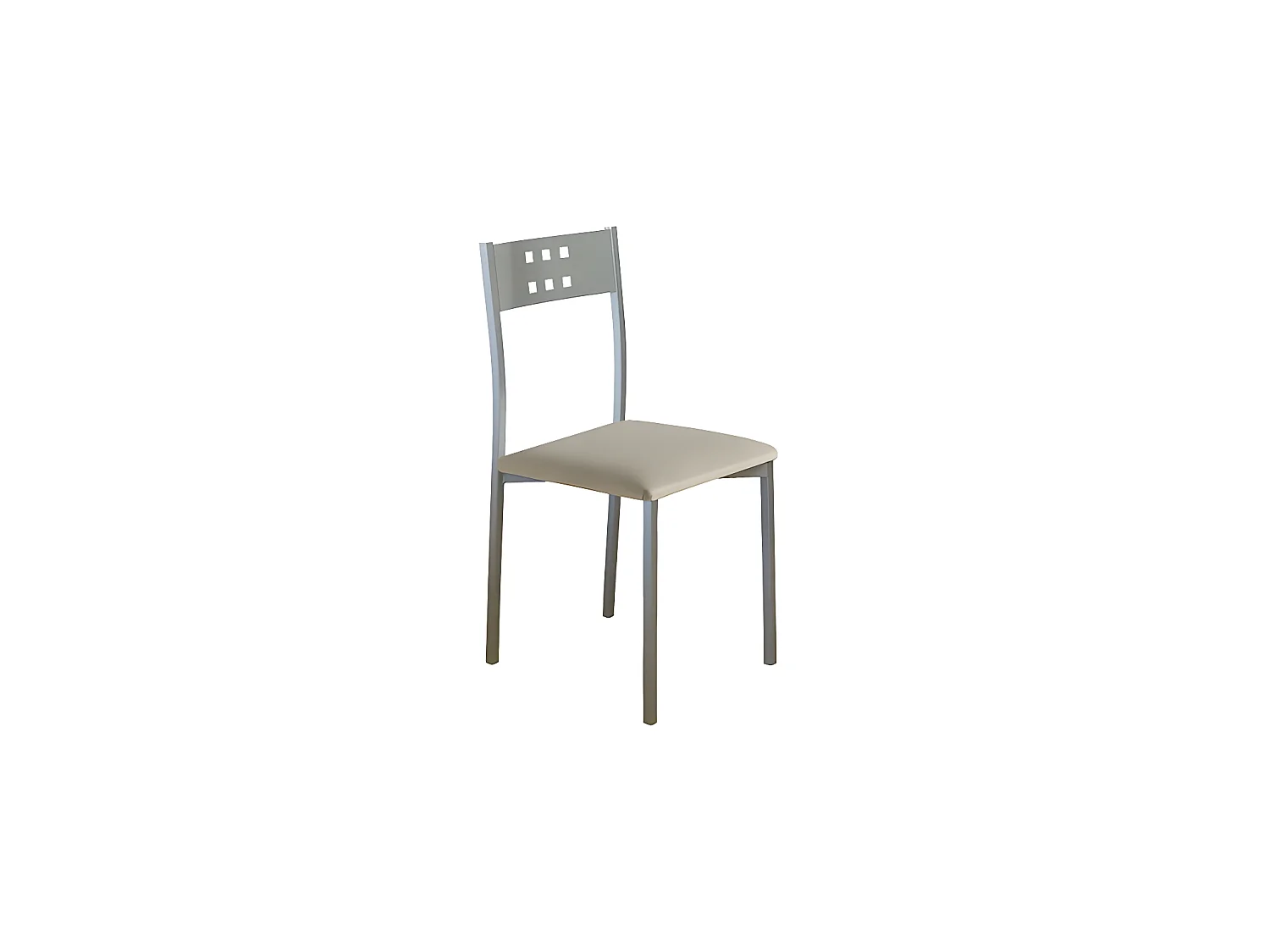 Set de 2 sillas de cocina -  Polipiel Beige, 41x47x86 cm - XARA