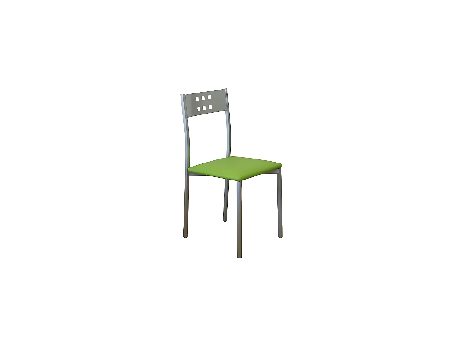 Set de 2 sillas de cocina -  Polipiel Verde, 41x47x86 cm - XARA