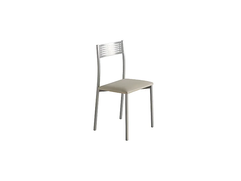 Set de 4 sillas de cocina -  Polipiel Beige, 41x47x86 cm - SYDNEY