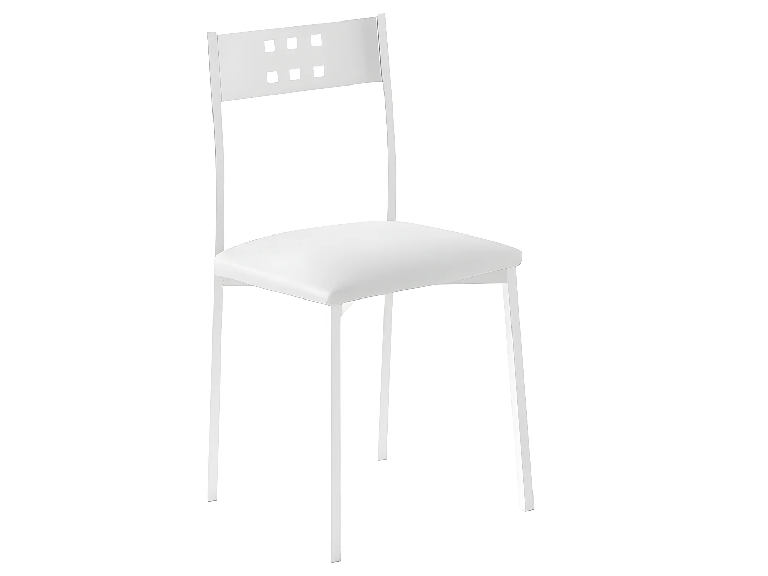 Set de 2 sillas de cocina -  Polipiel Blanca, 41x47x86 cm - XARA WHITE