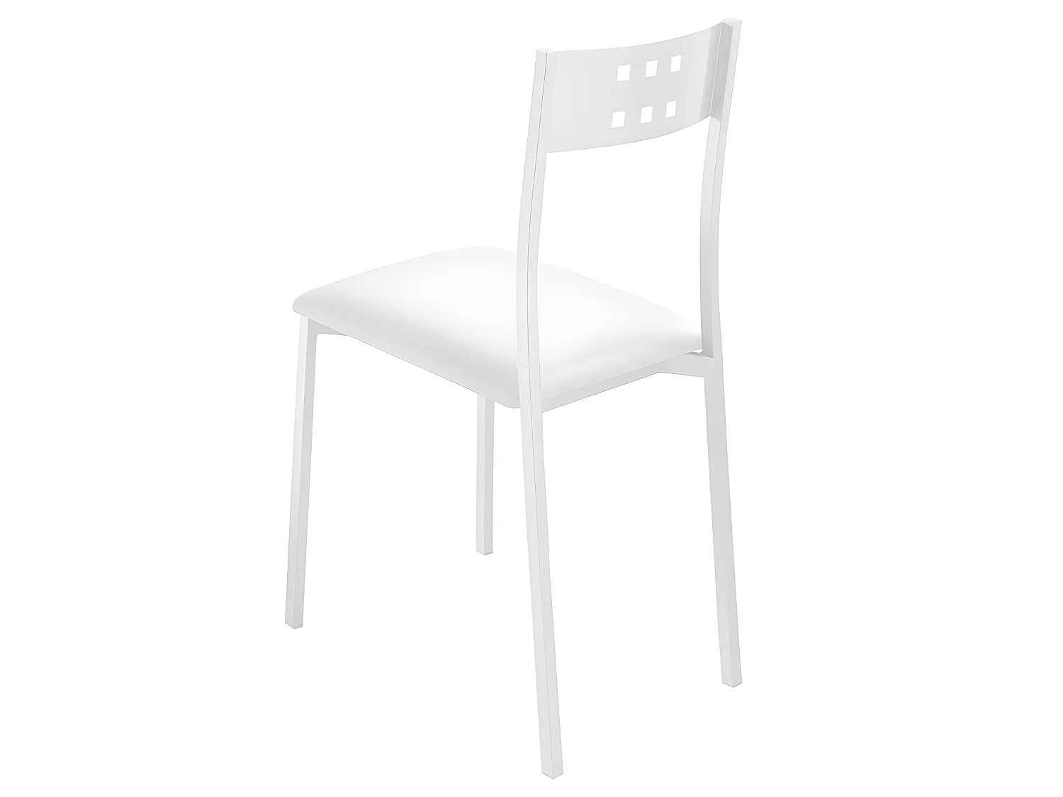 Set de 2 sillas de cocina -  Polipiel Blanca, 41x47x86 cm - XARA WHITE