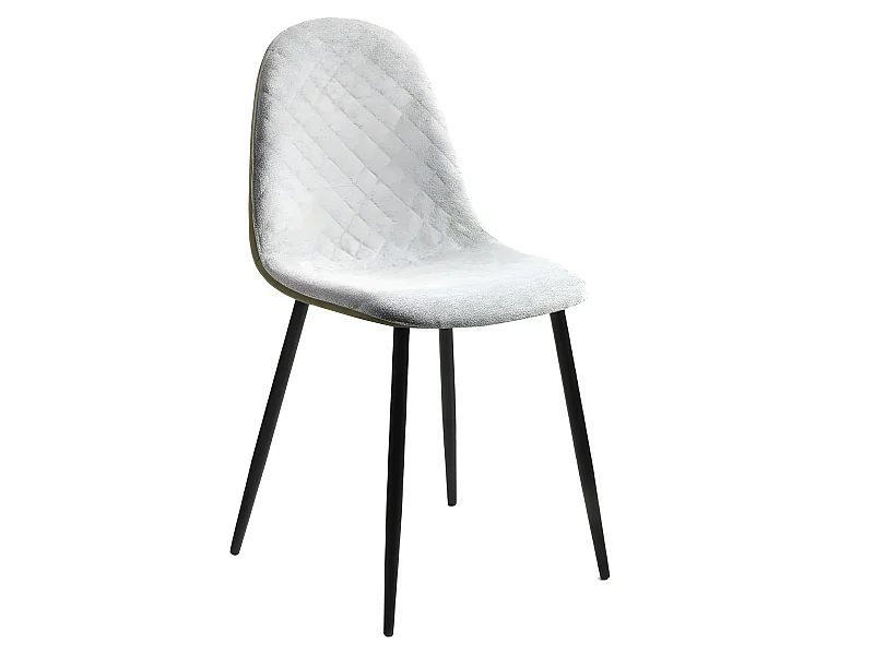 Set de 2 sillas de comedor -  Polipiel y tela Verde, 45x53x87 cm - RICHMOND