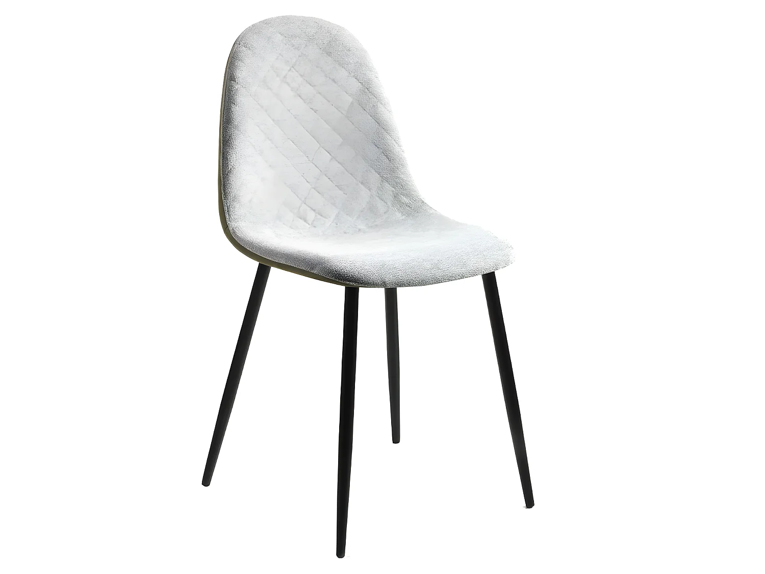 Set de 2 sillas de comedor -  Polipiel y tela Verde, 45x53x87 cm - RICHMOND