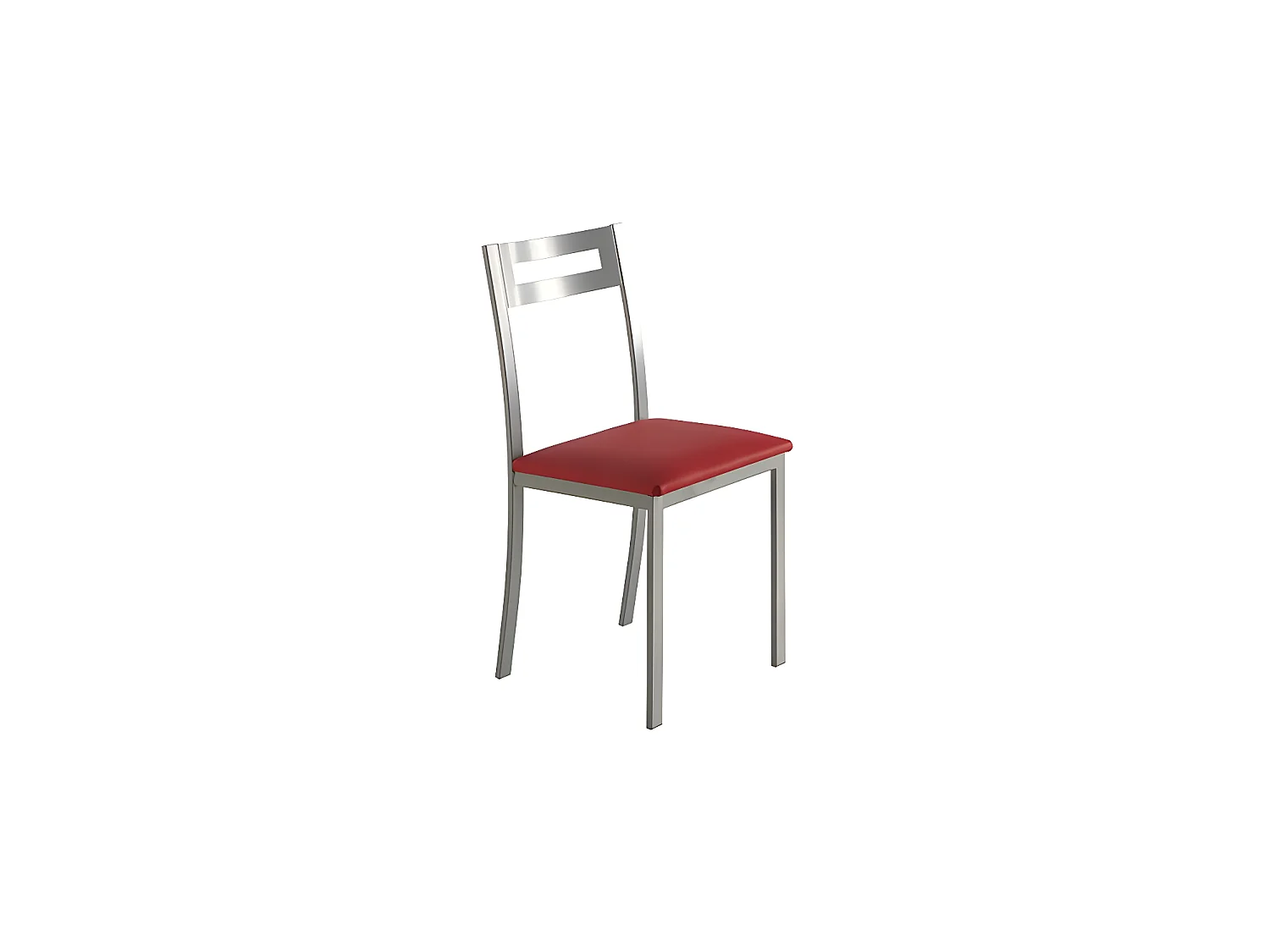 Set de 4 sillas de cocina -  Polipiel Roja, 41x47x86 cm - PAMIS