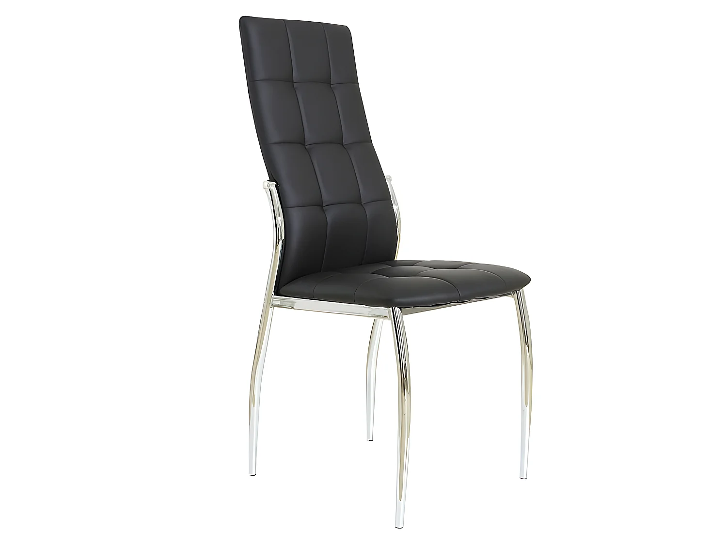 Set de 4 sillas de comedor - Polipiel Negro, 46x54x101 cm - CAMI