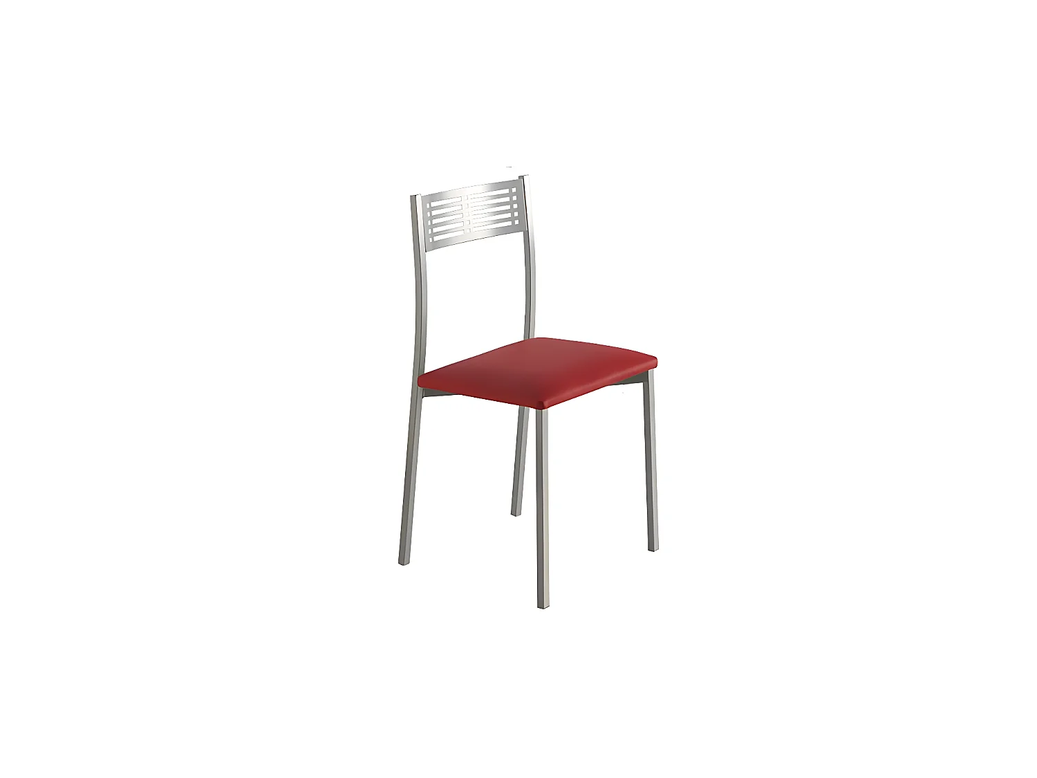 Set de 4 sillas de cocina -  Polipiel Roja, 41x47x86 cm - SYDNEY