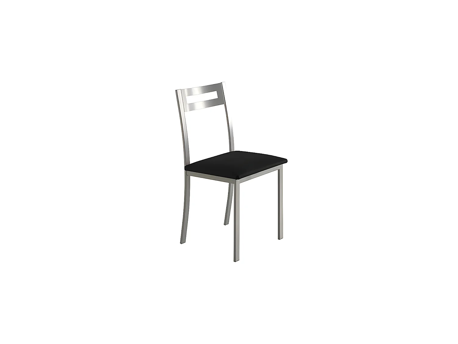 Set de 2 sillas de cocina -  Polipiel Negro, 41x47x86 cm - PAMIS