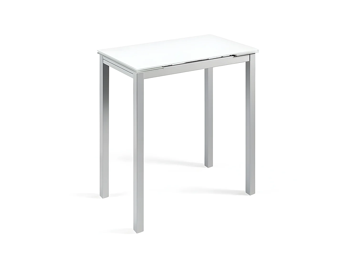 Mesa de cocina extensible -  Cristal Blanco, 100/140x60x95 cm - CALCUTA