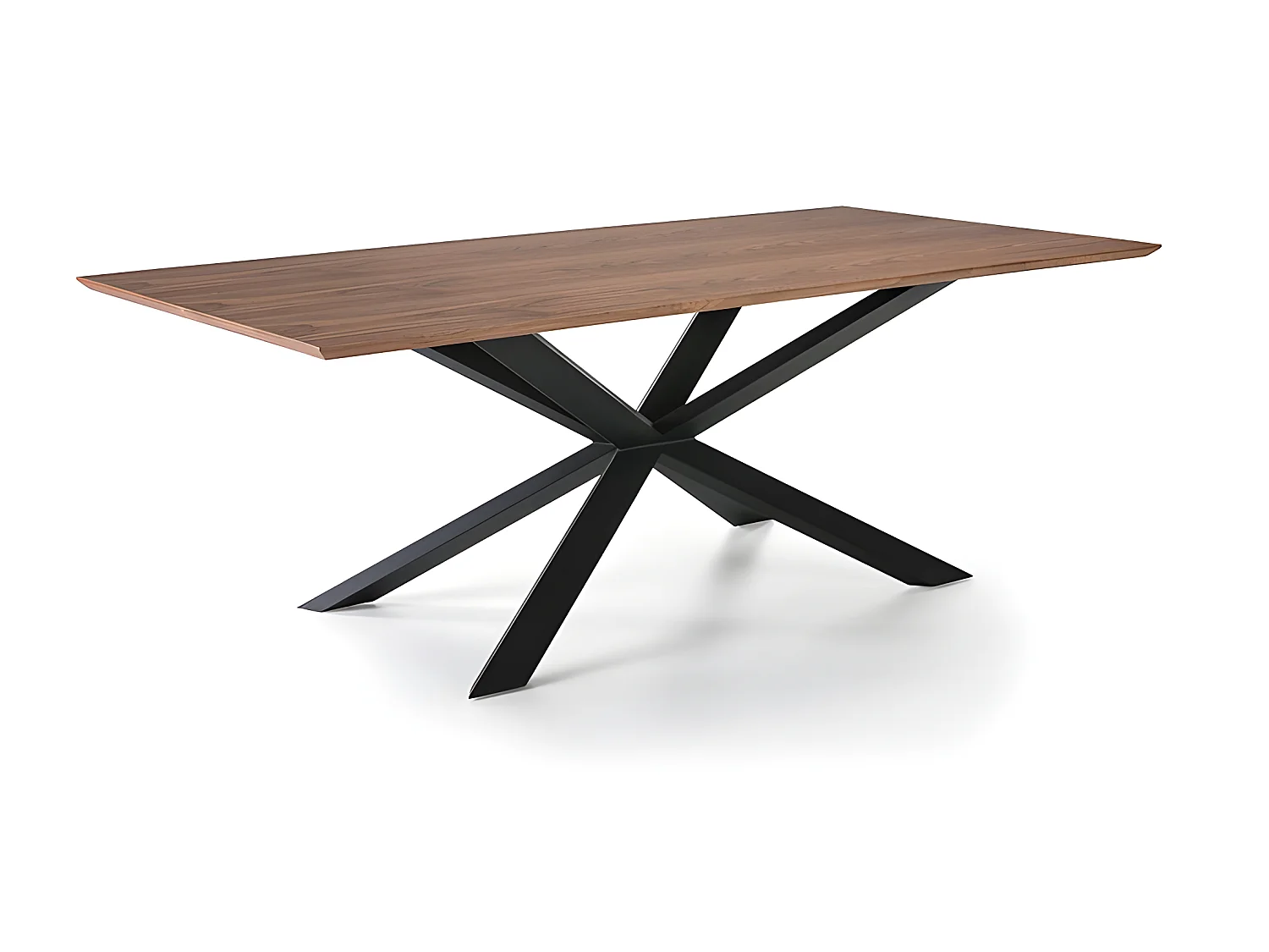 Mesa de comedor fija - MDF y chapa natural de Nogal, 200x100x76 cm - LOUSSE
