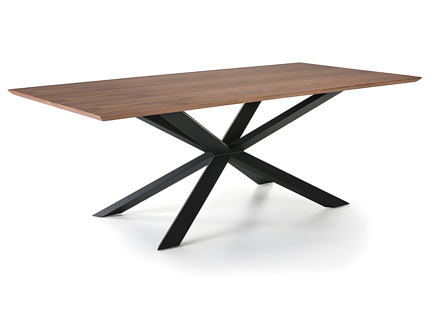 Mesa de comedor fija - MDF y chapa natural de Nogal, 200x100x76 cm - LOUSSE